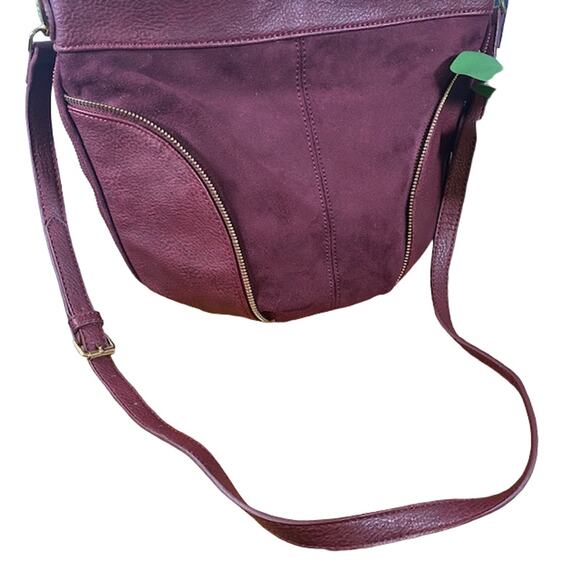 Steve Madden Burgundy Bskylar Vegan Leather Bucket Crossbody Bag Women - Picture 16 of 16
